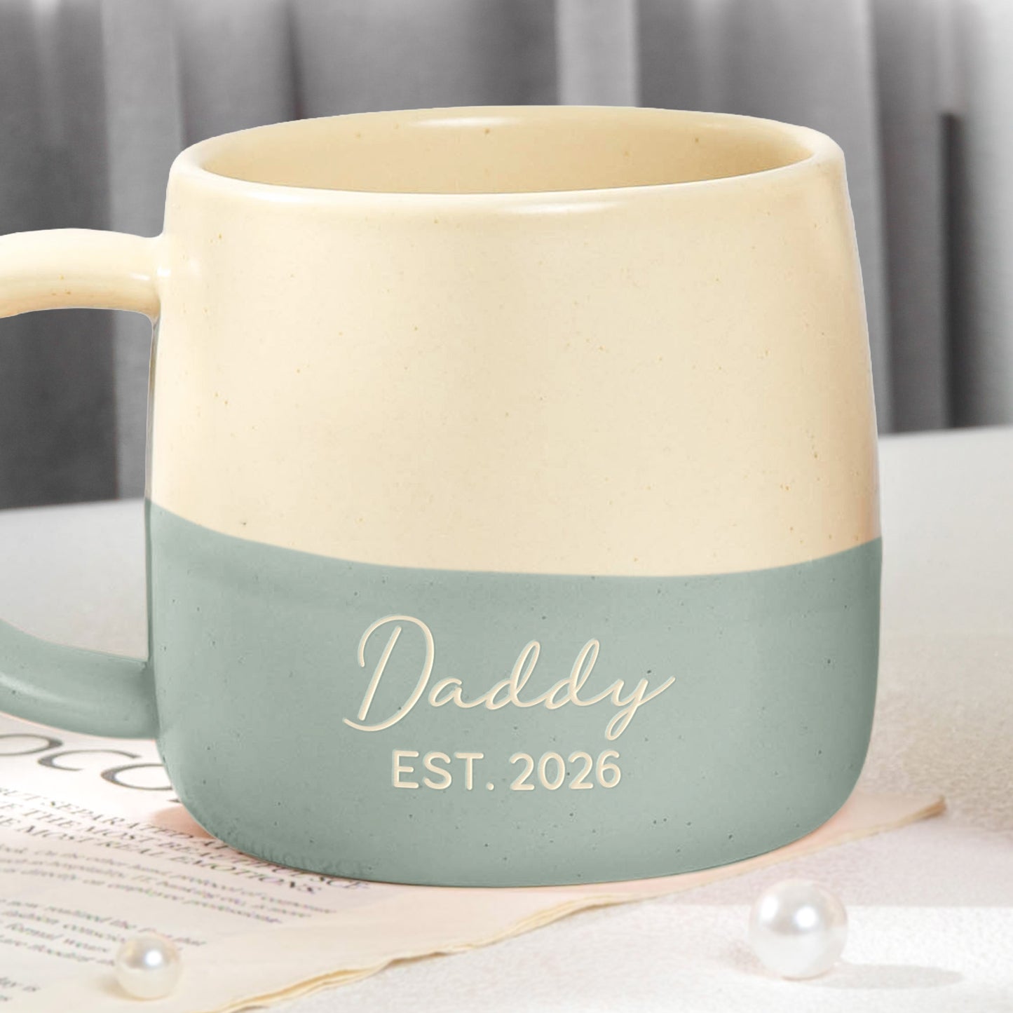 Family Name & Est Date Mug Mother's Day Father's Day Gift - Personalized Two-Tone Mug