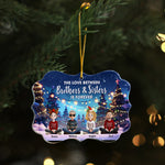 Family Never Apart In Heart Cartoon New Version - Personalized Acrylic Ornament