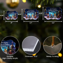 Family Never Apart In Heart Cartoon New Version - Personalized Acrylic Ornament