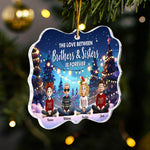 Family Never Apart In Heart Cartoon New Version - Personalized Acrylic Ornament
