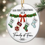 Family Of 4 - Family Stocking - Personalized Ceramic Ornament