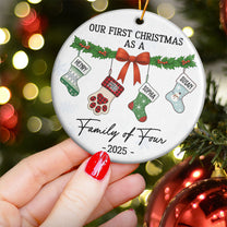 Family Of 4 - Family Stocking - Personalized Ceramic Ornament