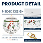 Family Of 4 - Family Stocking - Personalized Ceramic Ornament