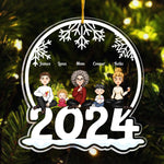 Family Of 5 Jolly Christmas - Personalized 2026 Shaped Acrylic Ornament