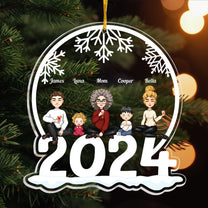 Family Of 5 Jolly Christmas - Personalized 2024 Shaped Acrylic Ornament