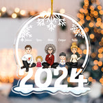 Family Of 5 Jolly Christmas - Personalized 2026 Shaped Acrylic Ornament