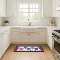 Family Patriotic Star Custom Names - Personalized Runner Rug