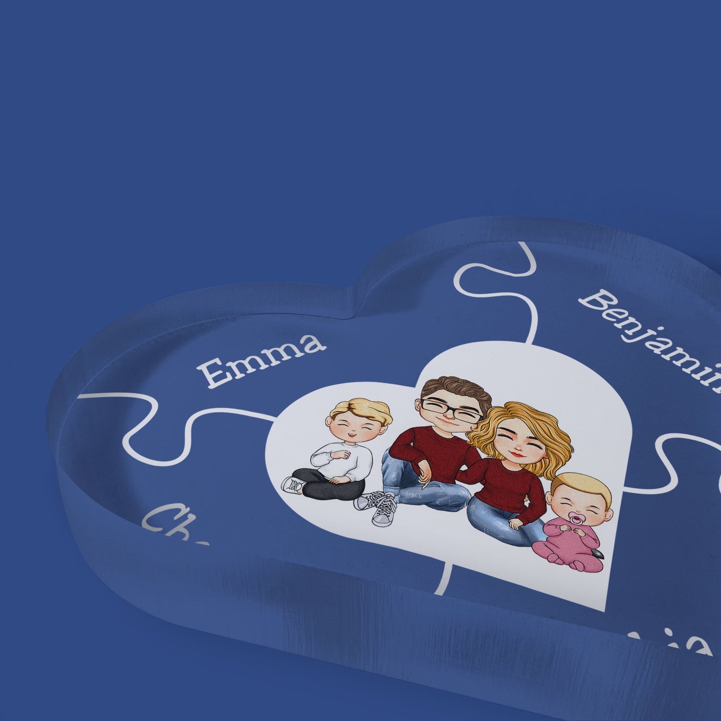 Family - Personalized Heart Shaped Acrylic Plaque