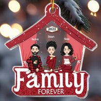 Family - Red Version - Personalized Acrylic Ornament - Ver 2