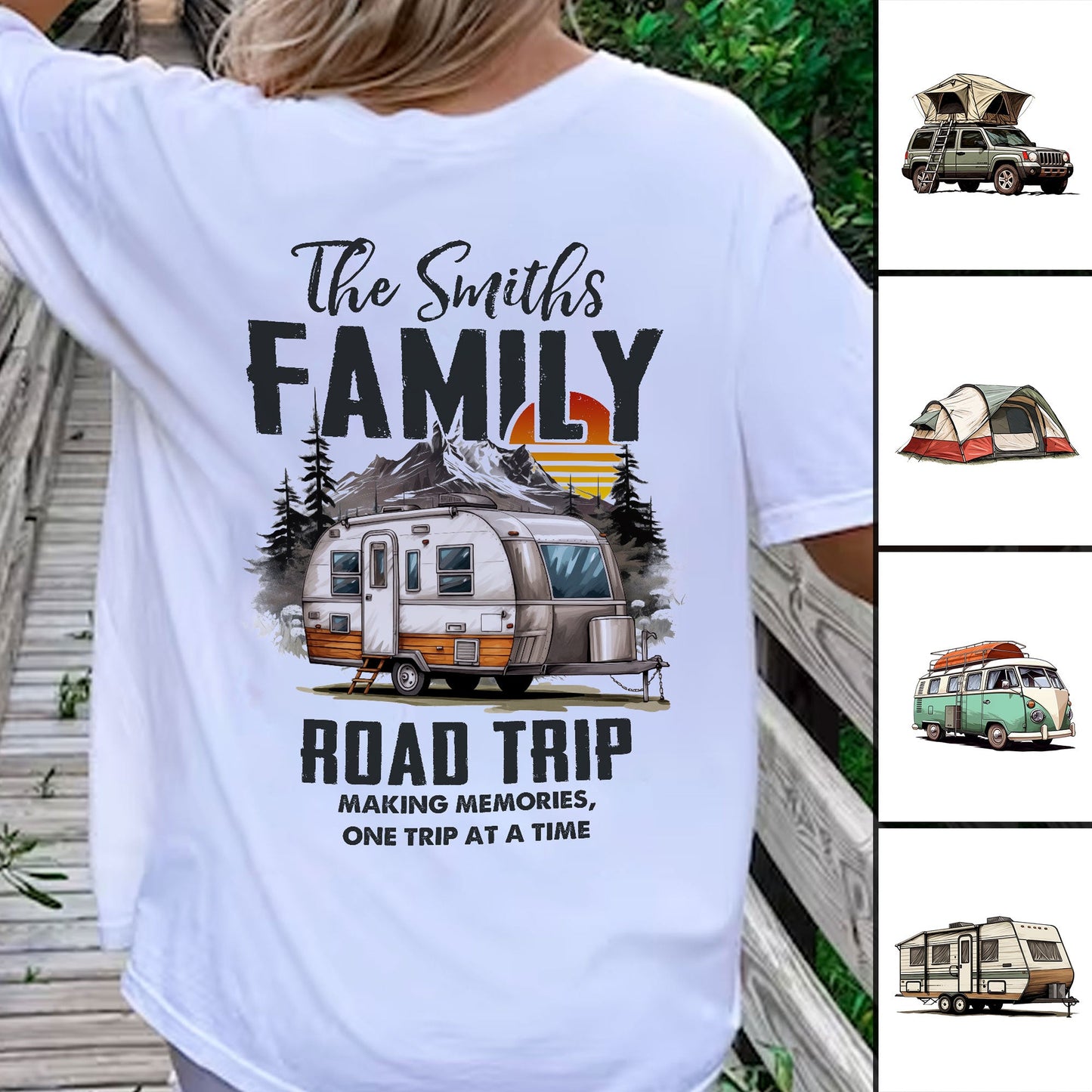 Family Road Trip - Personalized Back Printed Shirt