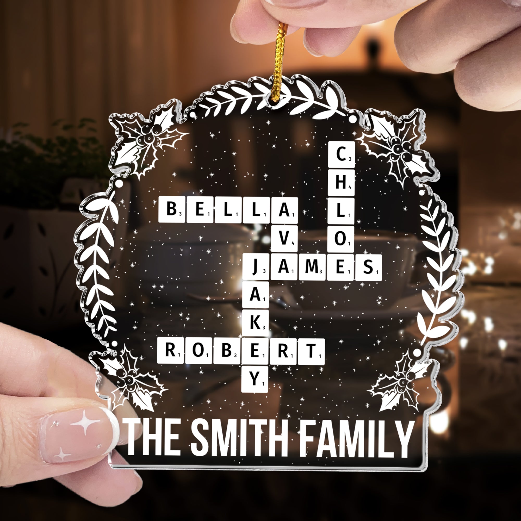 Family Scrabble Custom Name - Personalized Acrylic Ornament