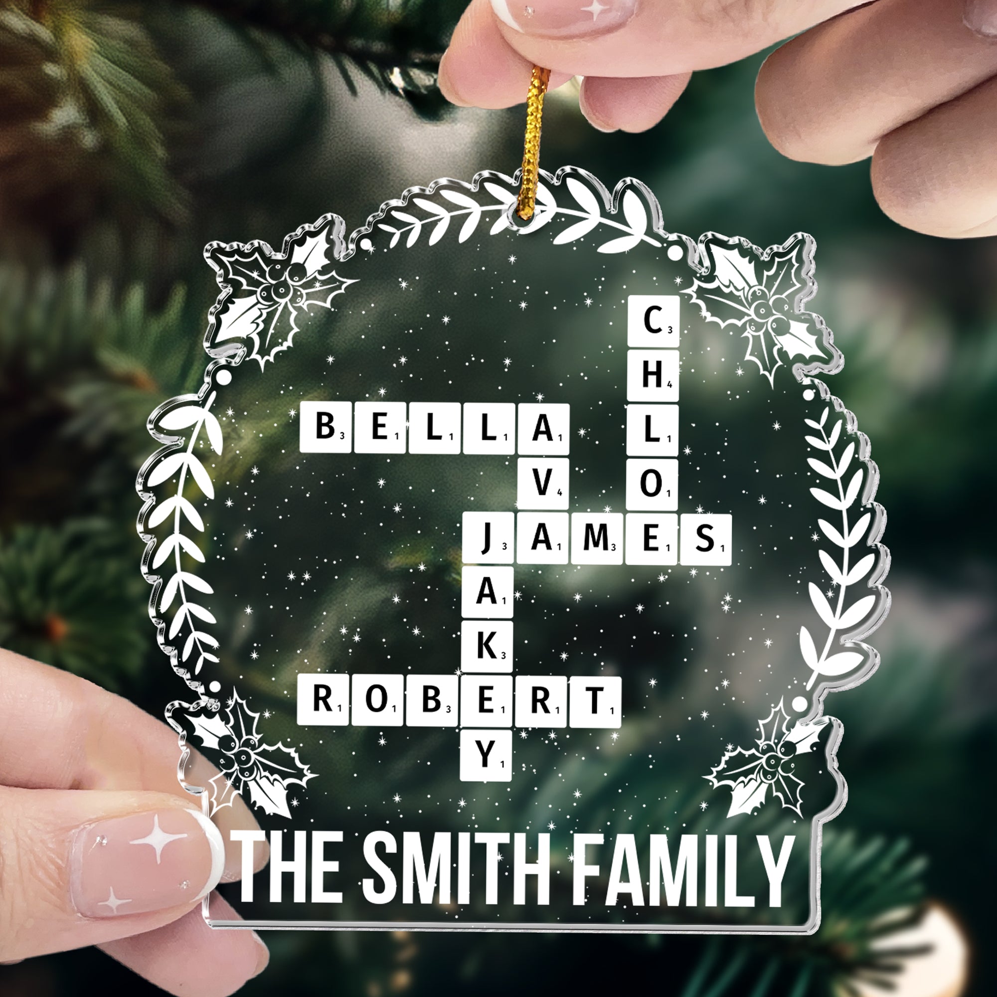 Family Scrabble Custom Name - Personalized Acrylic Ornament