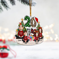 Family Sitting 2025 Cartoon Version - Personalized Acrylic Ornament