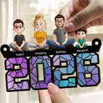 Family Sitting 2026 - Personalized Window Hanging Suncatcher Ornament