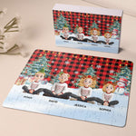 Family Sitting Festive Plant Buffalo Plaid - Personalized Jigsaw Puzzle