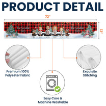 Family Sitting Festive Plant Buffalo Plaid - Personalized Table Runner