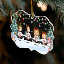 Family Sitting Festive Plant - Personalized Acrylic Ornament