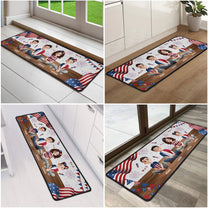Family Sitting Happy Birthday USA - Personalized Runner Rug