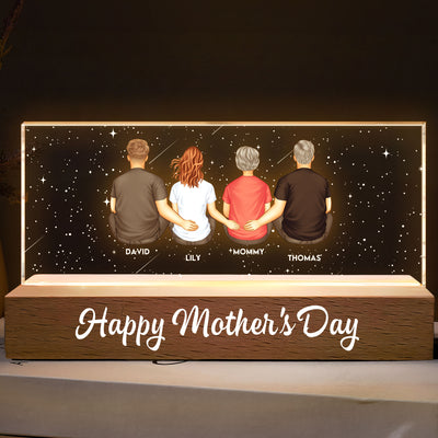 Family Sitting Together - Personalized LED Night Light