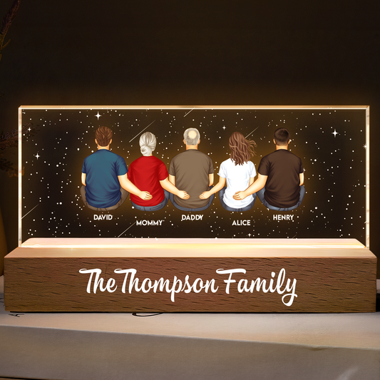 Family Sitting Together - Personalized LED Night Light