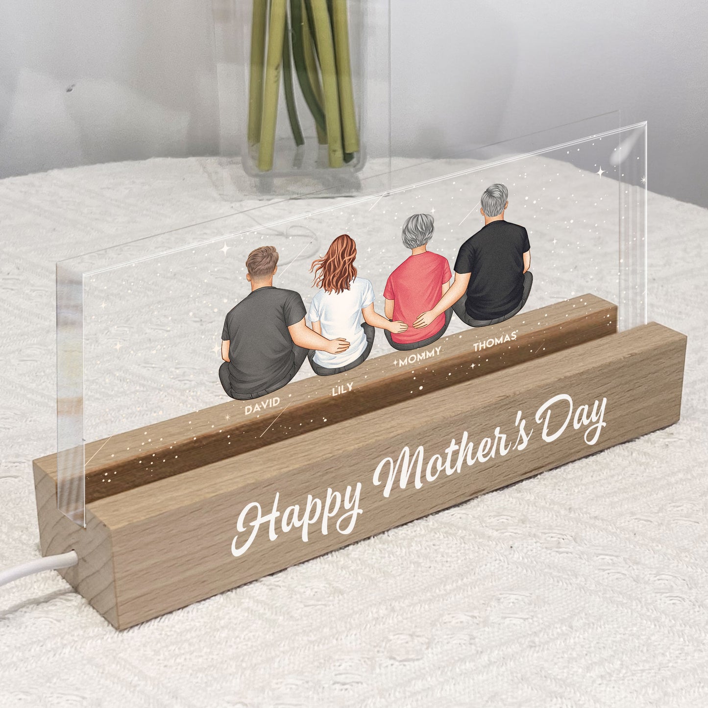 Family Sitting Together - Personalized LED Night Light