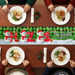 Family Snowman Initial Christmas - Personalized Table Runner