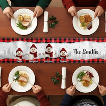 Family Snowman Love - Personalized Table Runner
