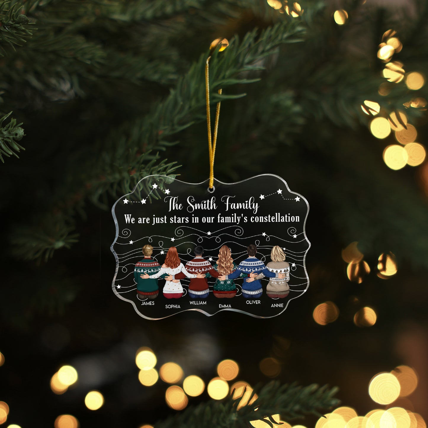 Family Star, Gift For Siblings, Family - Personalized Acrylic Ornament