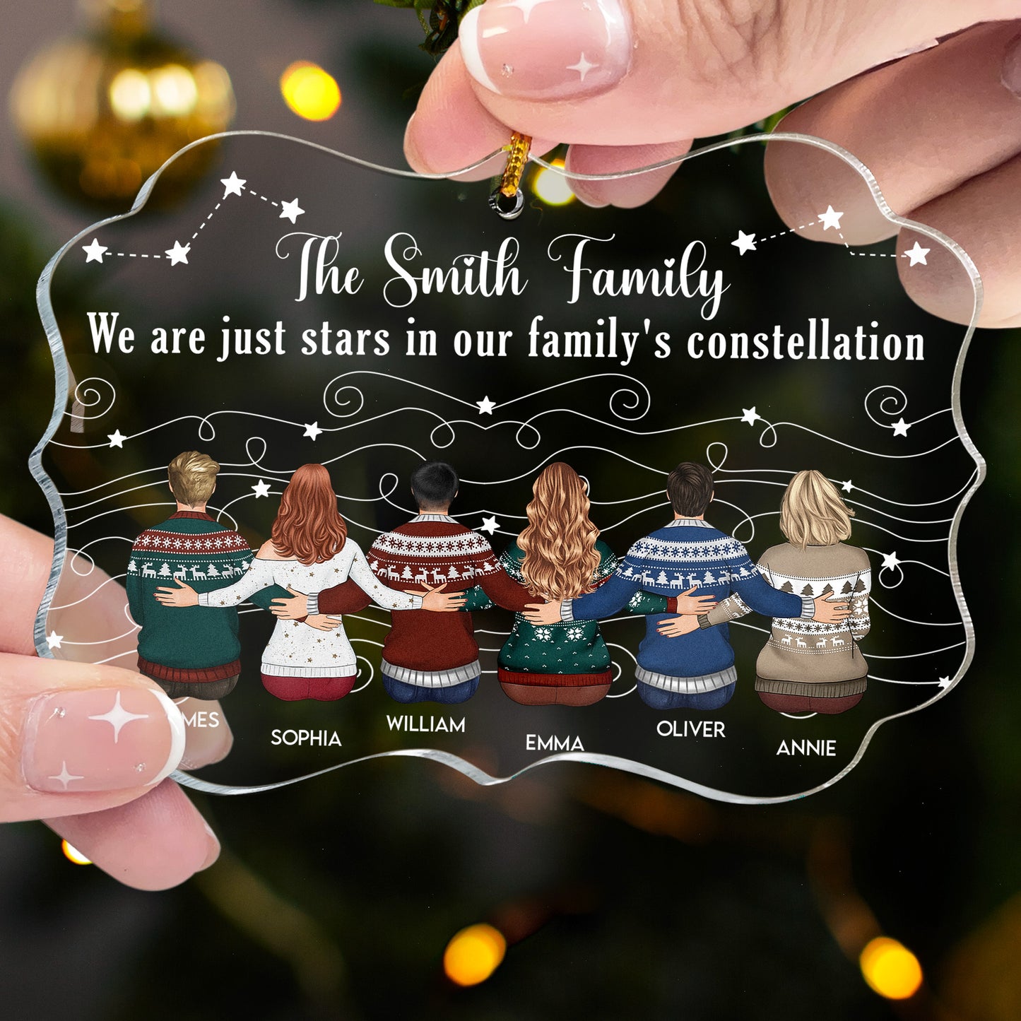 Family Star, Gift For Siblings, Family - Personalized Acrylic Ornament