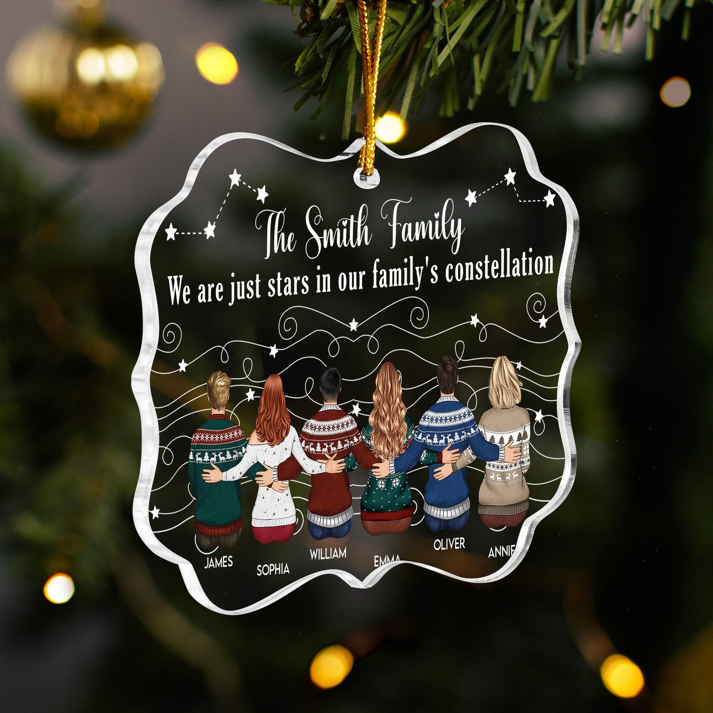 Family Star, Gift For Siblings, Family - Personalized Acrylic Ornament