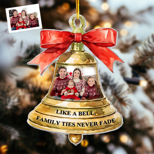 Family Ties Never Fade - Personalized Acrylic Photo Ornament