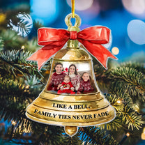 Family Ties Never Fade - Personalized Acrylic Photo Ornament