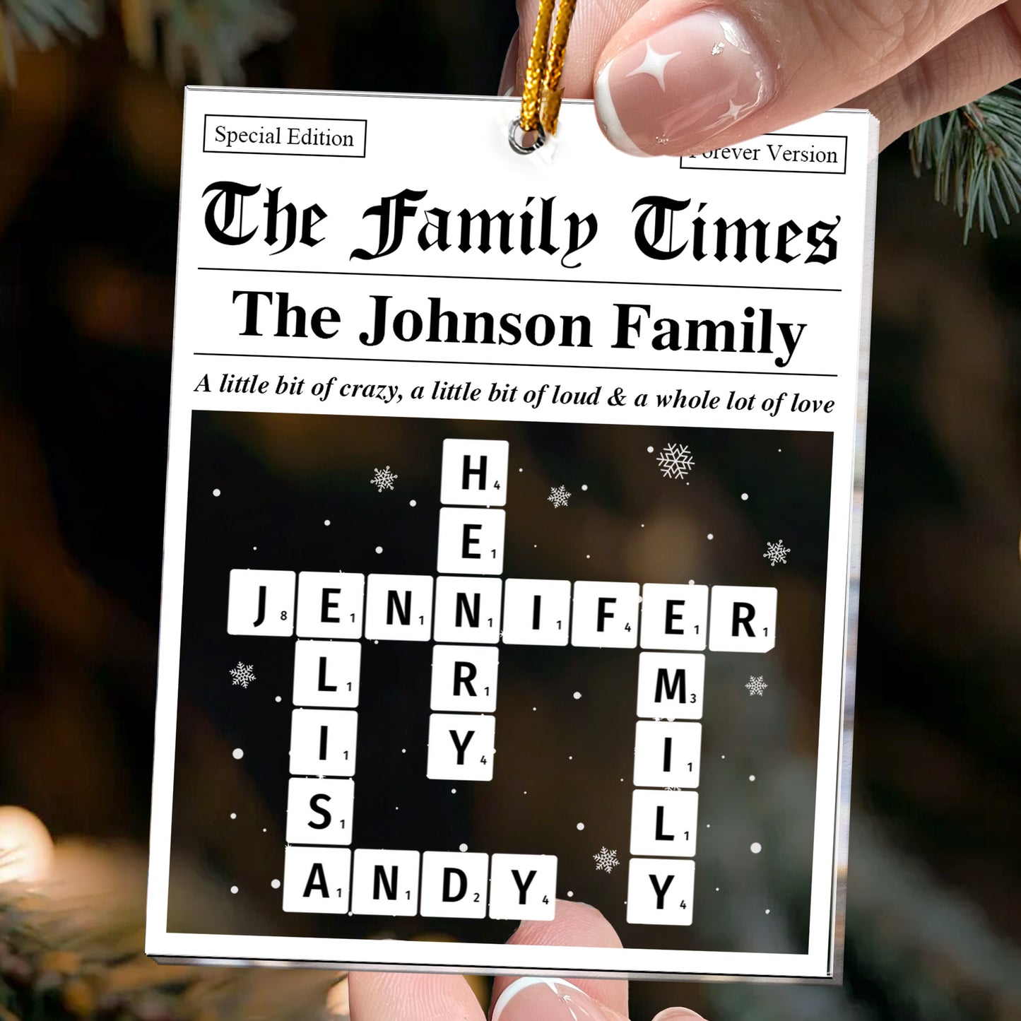 Family Times Scrabble Name - Personalized Acrylic Ornament
