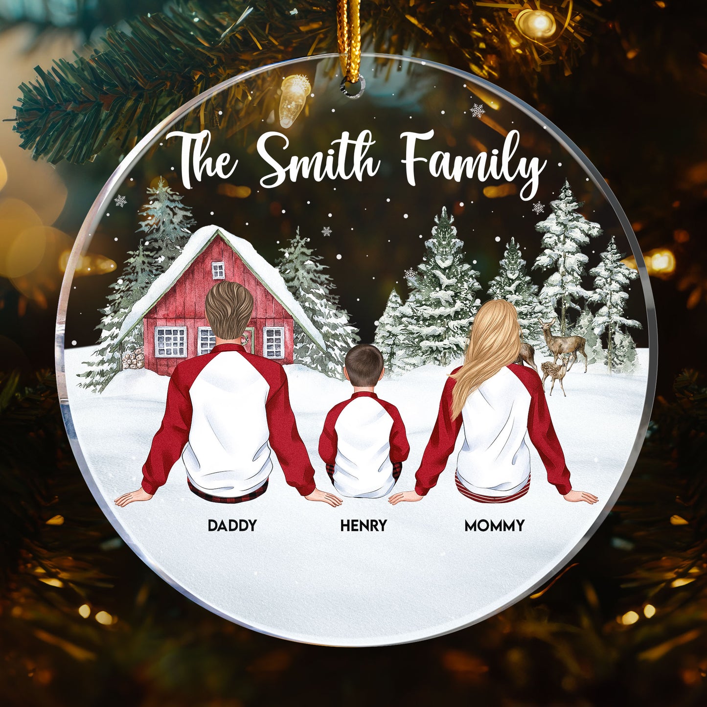 Family Together Christmas Time - Personalized Acrylic Ornament