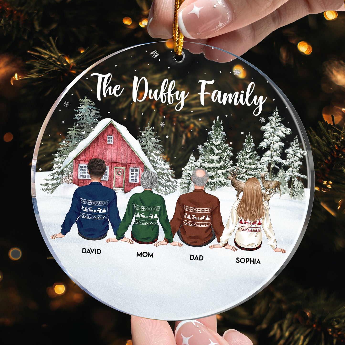 Family Together Christmas Time - Personalized Acrylic Ornament