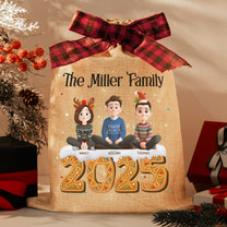 Family Together Christmas Time - Personalized Lighted Burlap Sack
