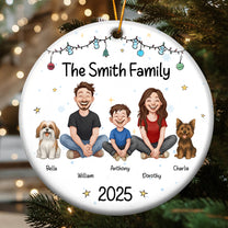 Family Together - Crayon Version - Personalized Ceramic Ornament