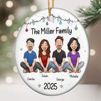 Family Together - Crayon Version - Personalized Ceramic Ornament