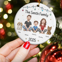 Family Together - Crayon Version - Personalized Ceramic Ornament