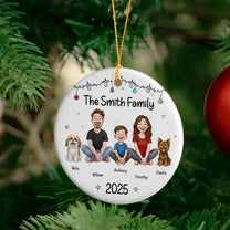 Family Together - Crayon Version - Personalized Ceramic Ornament