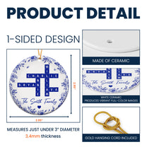 Family Toile Scrabble - Personalized Ceramic Ornament