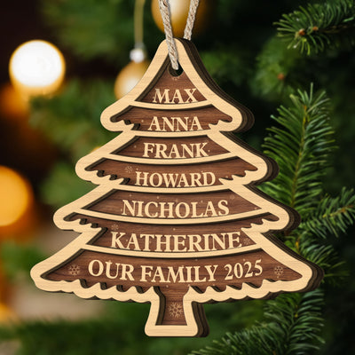 Family Tree 2026 - Personalized Wooden Ornament