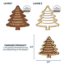 Family Tree 2025 - Personalized Wooden Ornament