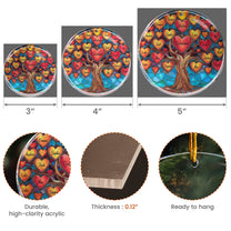 Family Tree With Hearts & Names For Grandparents Siblings - Personalized Acrylic Ornament