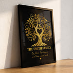 Family Tree With Names - Where Life Begins And Love Never Ends - Personalized Poster