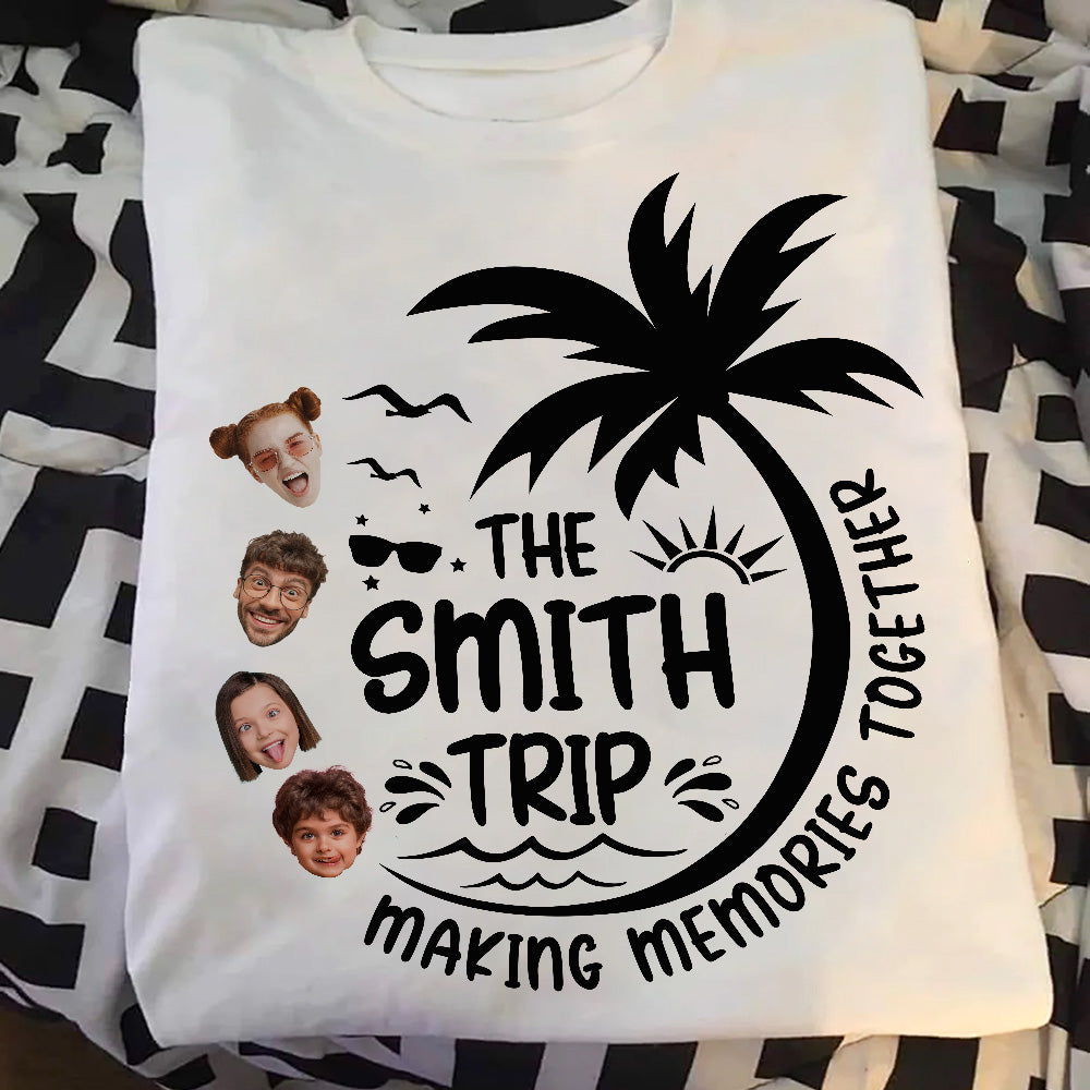 Family Vacation - Personalized Photo Matching Shirt And Baby Onesie