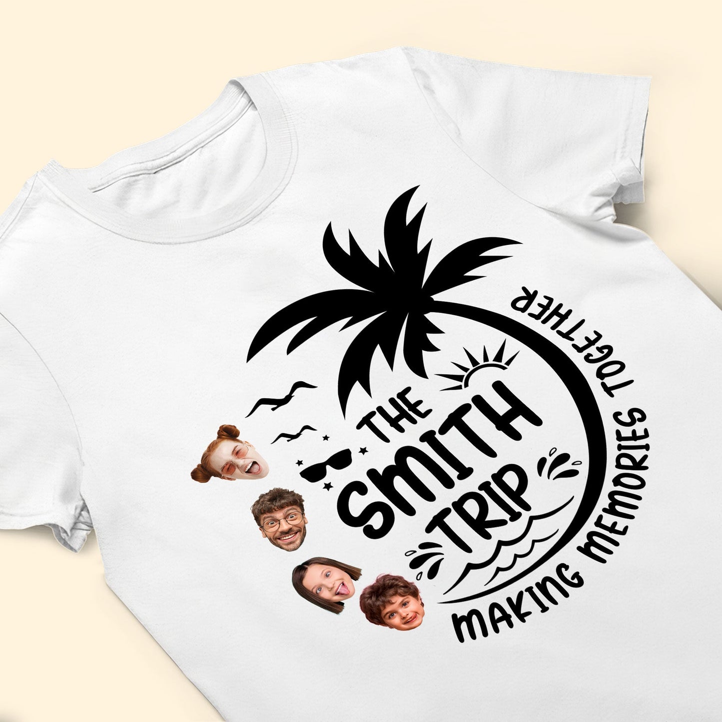 Family Vacation - Personalized Photo Matching Shirt And Baby Onesie