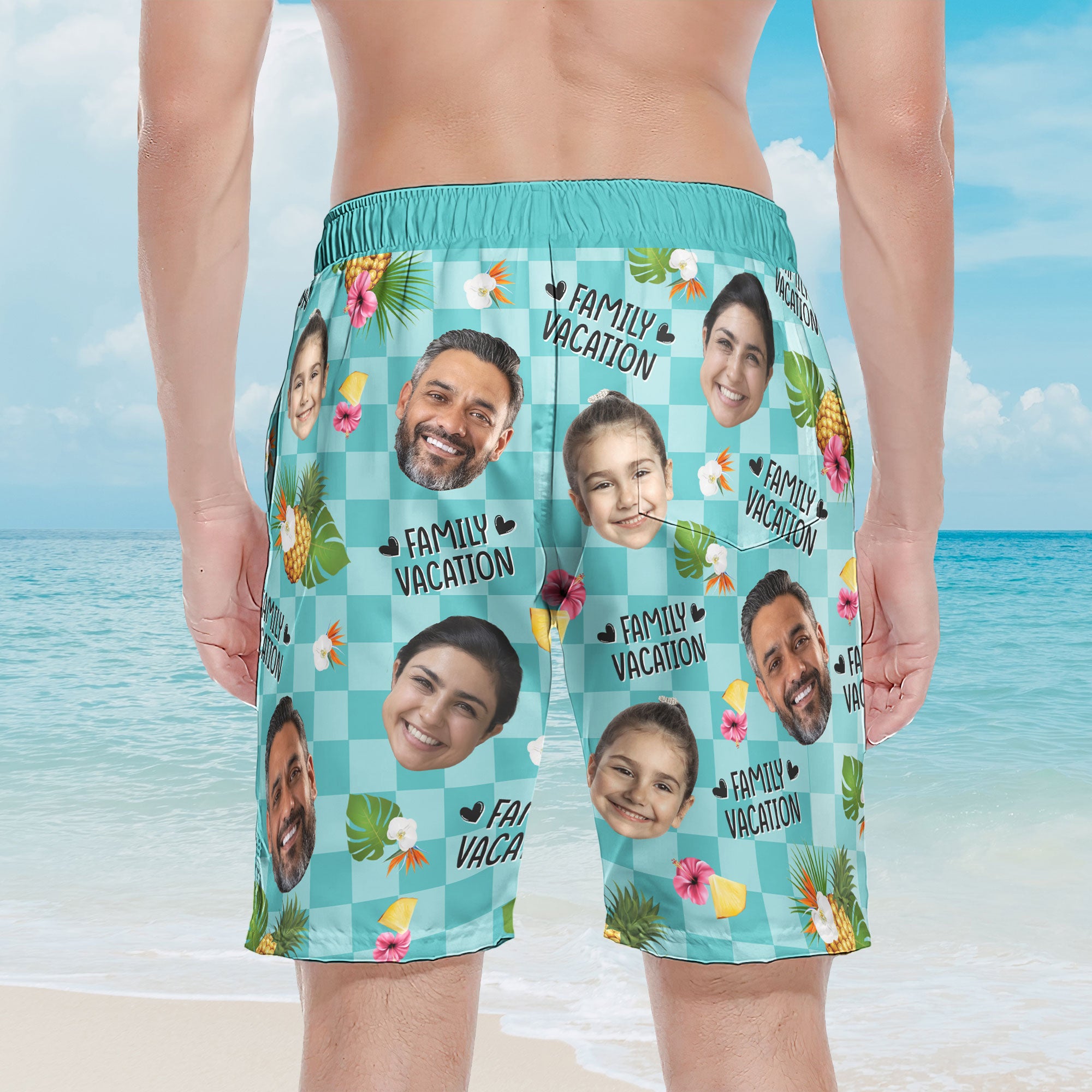 Family Vacation -  Personalized Photo Men's Beach Shorts
