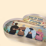 Family - We Are Always Connected By Heart - Personalized Heart Shaped Acrylic Plaque - Sympathy, Remembrance Gift For Family Member, Memorial Gift