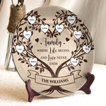 Family Where Life Begins And Love Never Ends - Personalized Ceramic Plate